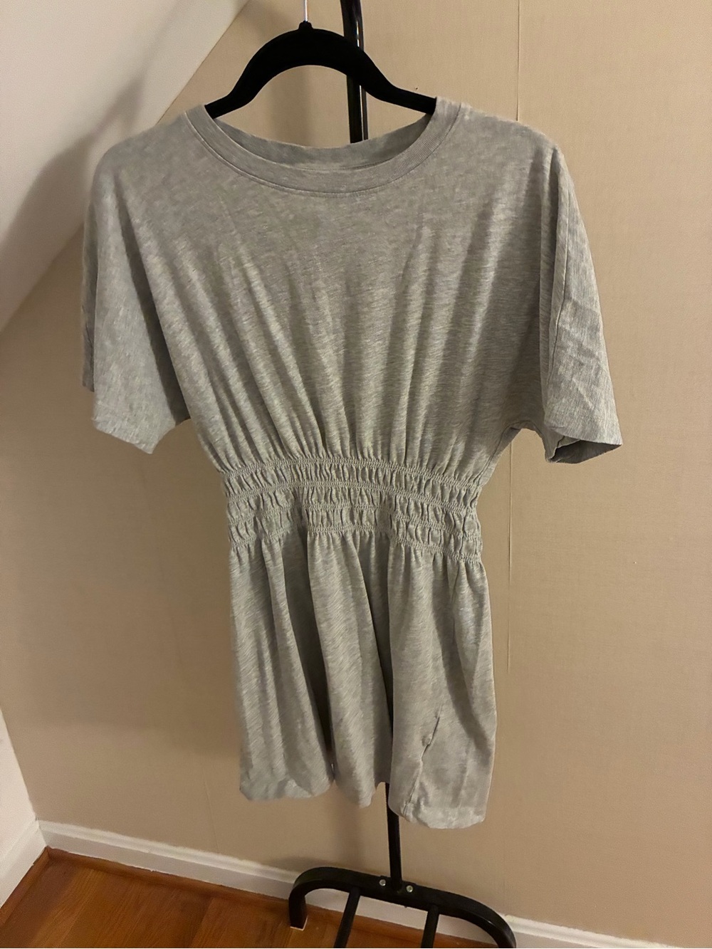 H&M Smocked Waist Heather Gray Women's Dress - small